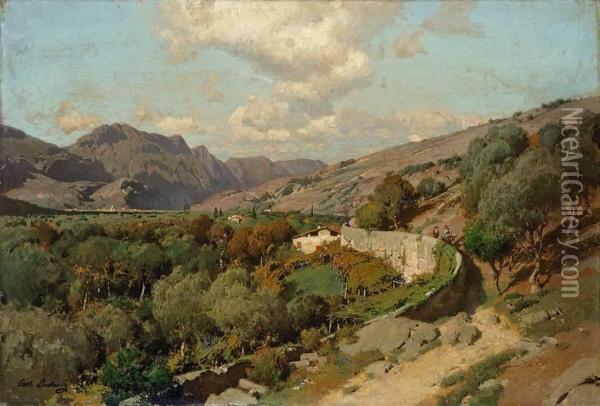 Italienische Landschaft Oil Painting - Carl Julius Ludwig