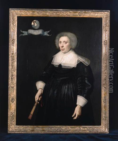 Portrait Of Petronella Borre Oil Painting - Michiel Jansz. Van Miereveldt