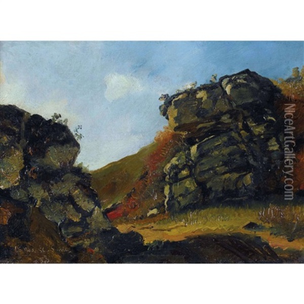 Landschaft Bei Sawley In Derbyshire Oil Painting - Frank Buchser