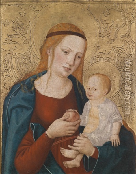 Die Muttergottes Mit Dem Christusknaben Oil Painting - Bartholome Zeitblom