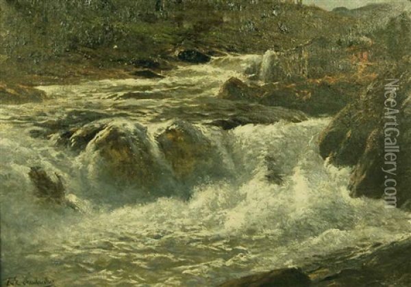Muhle An Einem Gebirgswasserfall Oil Painting - Karl Paul Themistocles von Eckenbrecher