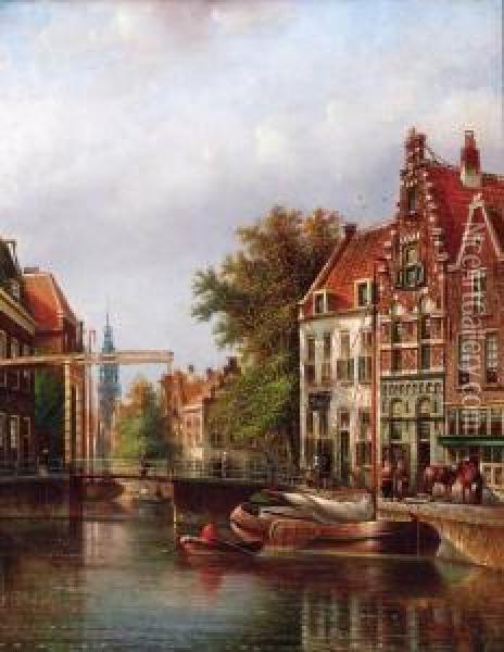 The Zuiderkerk, Amsterdam Oil Painting - Johannes Franciscus Spohler