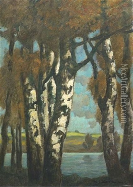 Birken Am See Oil Painting - Ludwig Dill