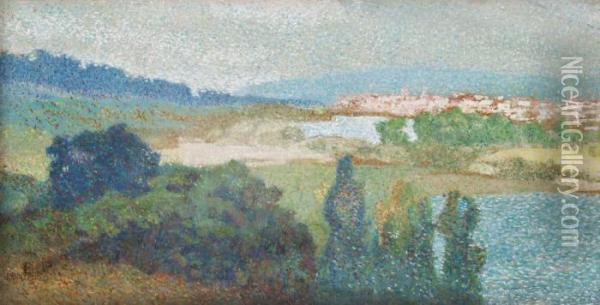 Paysage De Saint-germain Oil Painting - Albert Dubois-Pillet