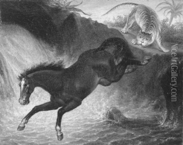 Fluchtendes Pferd Oil Painting - Sigmund Ferdinand Perger