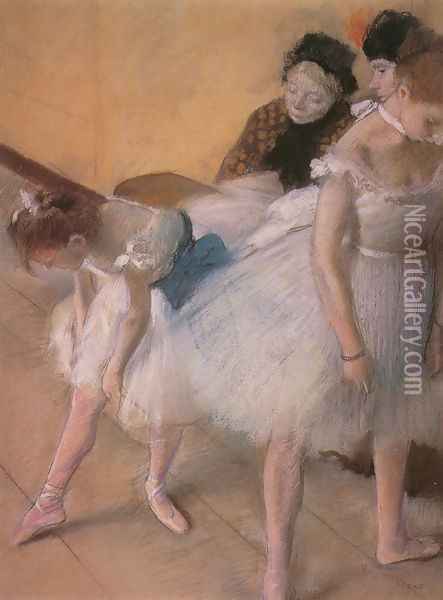 Before The Rehearsal Oil Painting - Edgar Degas