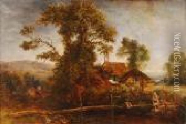 Homestead Near Bossington, Somerset Oil Painting - William Joseph Caesar Julius Bond