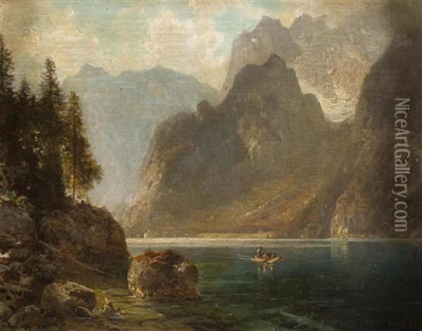 Honigsee Oil Painting - Ludwig Schell