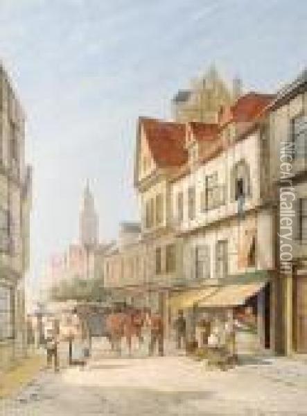 Rue Du Bac, Rouen Oil Painting - William Raymond Dommersen