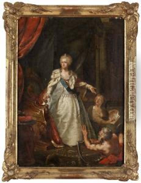 Katarina Den Stora Oil Painting - Johann Baptist the Elder Lampi