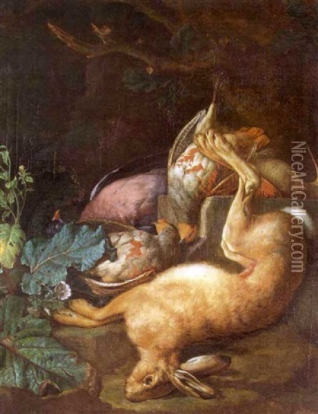 Nature Morte Au Lievre Oil Painting - Pieter Rysbraeck