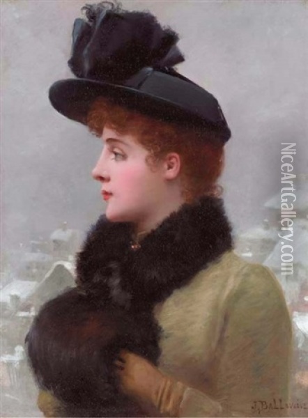 L'hiver Oil Painting - Jules Frederic Ballavoine