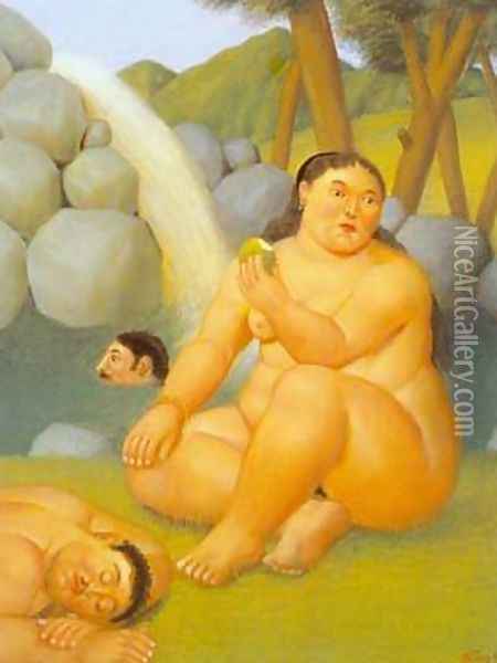 The Waterfall 1996 Oil Painting - Fernando Botero