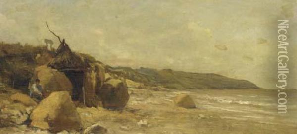 La Cabane De Bain De Daubigny Oil Painting - Charles-Francois Daubigny