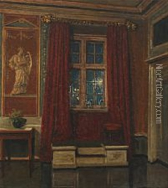 Interior From The Artist's Dining Room At Charlottenborg Oil Painting - Viggo Johansen