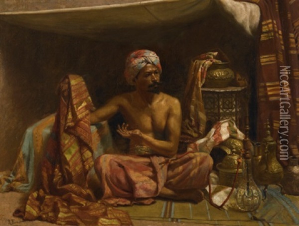 The Rug Merchant Oil Painting - Rudolf Ernst