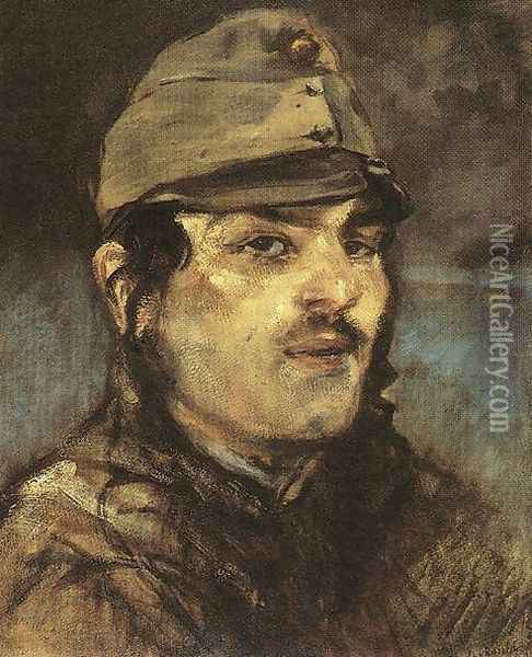 Young Soldier 1910s Oil Painting - Laszlo Mednyanszky