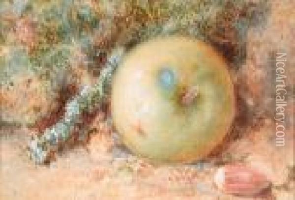 Still Life Of An Apple Oil Painting - William Henry Hunt
