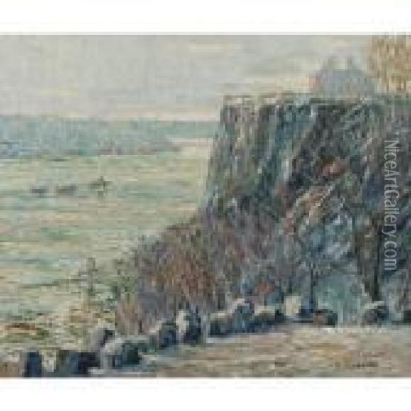 A View Of The Hudson Oil Painting - Ernest Lawson