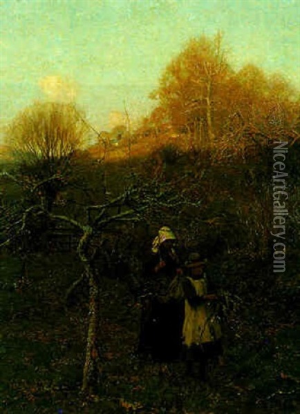 When The Evening Sun Is Setting Low Oil Painting - Blandford Fletcher
