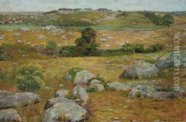 Illinois Landscape Oil Painting - John Franklin Stacey
