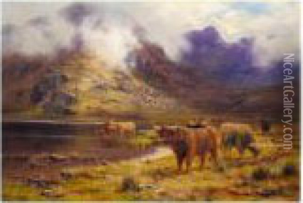 By The Loch Oil Painting - Louis Bosworth Hurt