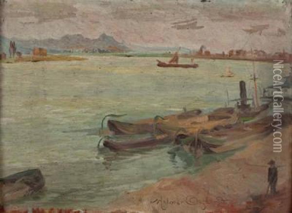 Boote Am Rhein Oil Painting - Helmer Osslund