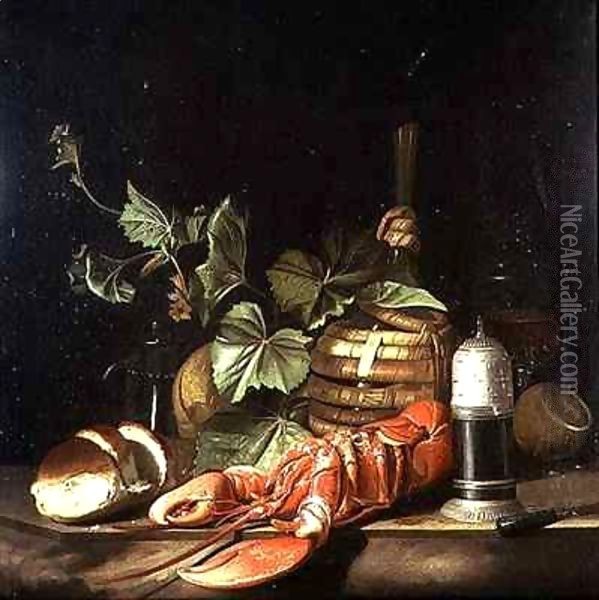 Still life with lobster Oil Painting - Giovanni Boggi