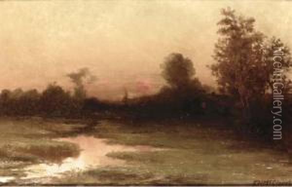 Sunset Oil Painting - E.H. Mccloud