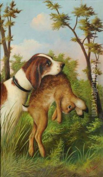 Cani Con Selvaggina Oil Painting - Michaelangelo Meucci