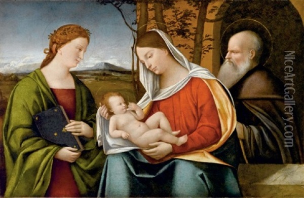 Sacra Conversazione Oil Painting - Francesco di Vittore Bissolo
