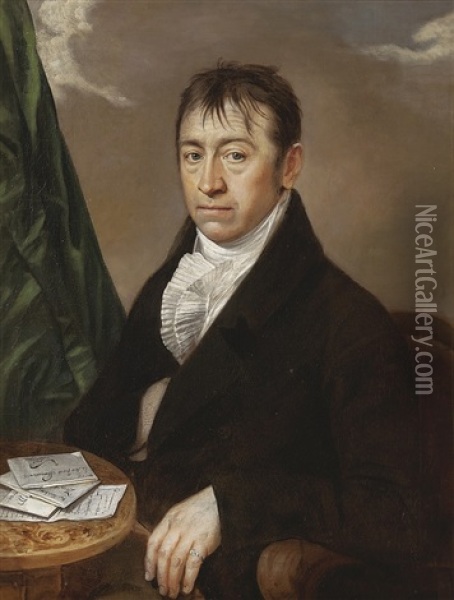 Portret Franze Von Schonthau Oil Painting - Antonin Machek