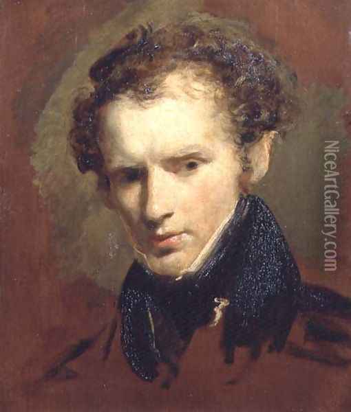 Portrait sketch of Richard James Lane 1800-72 Oil Painting - John Jackson