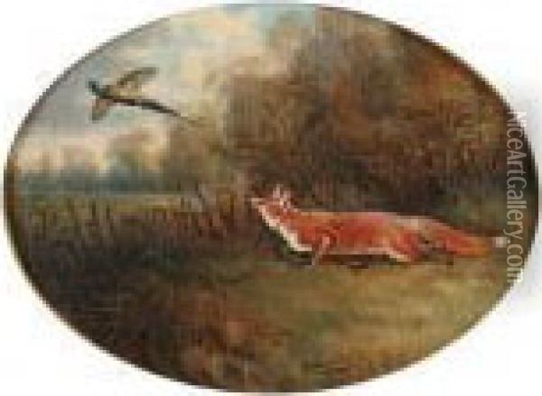 The Fox And The Pheasant Oil Painting - John Arnold Wheeler