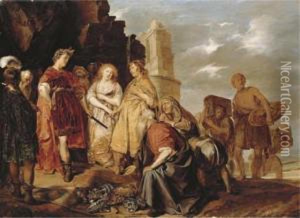 The Continence Of Scipio Oil Painting - Pieter Codde