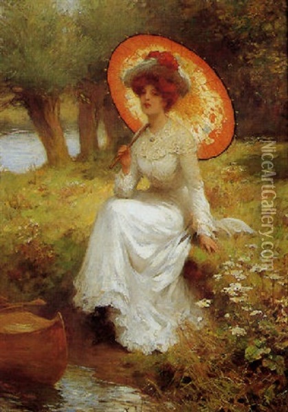 A Summer's Day Oil Painting - Percy William Gibbs