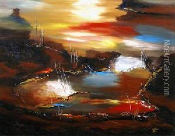 Composition Abstraite 187 Oil Painting - Michel-Barthelemy Ollivier