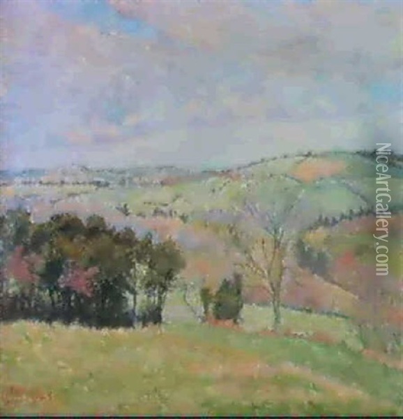 April Morning, Hewood Oil Painting - Lucien Pissarro