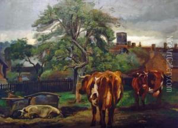 Bauernhof In Worcestershire Oil Painting - Charles Richard Tooby