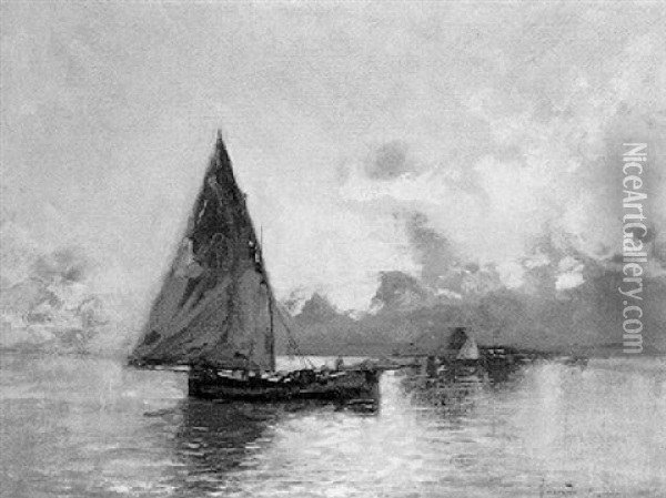 Fischerboote Vor Italienischer Kuste Oil Painting - Oscar Ricciardi