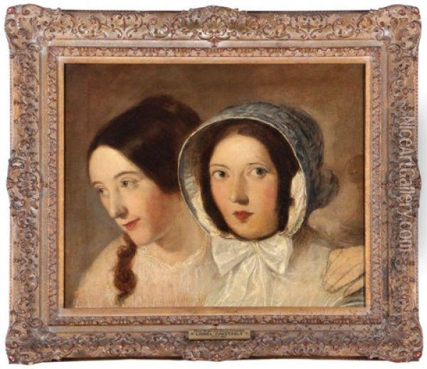 Double Portrait, Maria (minna) And Housekeeper, Miss Noble Oil Painting - John Constable