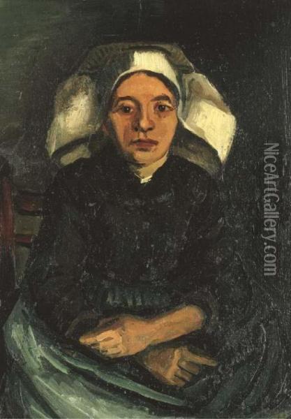 Peasant Woman, Half-figure, Sitting Oil Painting - Vincent Van Gogh