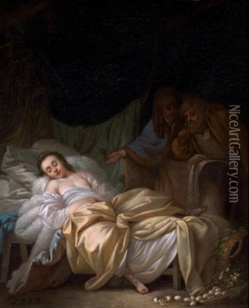 La Belle Endormie Oil Painting - Jean-Baptiste Leprince
