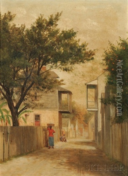 Street Scene, St. Augustine, Florida Oil Painting - Charles Edmund Dana