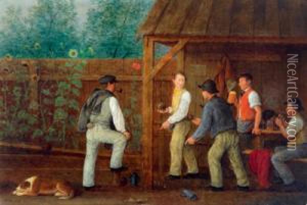 Partita Di Birilli Oil Painting - Johann Michael Neder