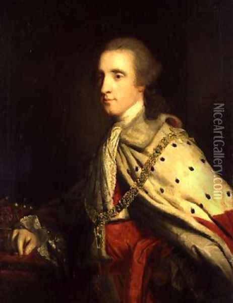 The 4th Duke of Queensbury ('Old Q') as Earl of March Oil Painting - Sir Joshua Reynolds
