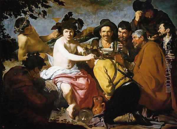 Bacchus Oil Painting - Diego Rodriguez de Silva y Velazquez