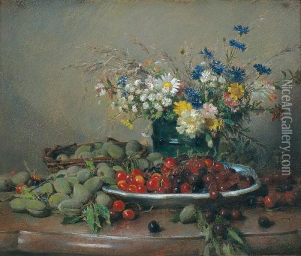 Nature Morte Aux Fruits Et Fleurs Oil Painting - Francois Rivoire
