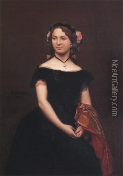 Portrait De Mlle Durand Oil Painting - Jean-Leon Gerome