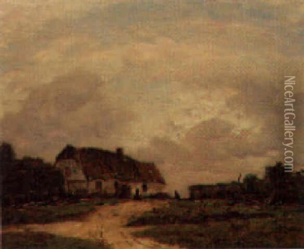 Farme Aux Crotoy (somme) Oil Painting - Louis Braquaval